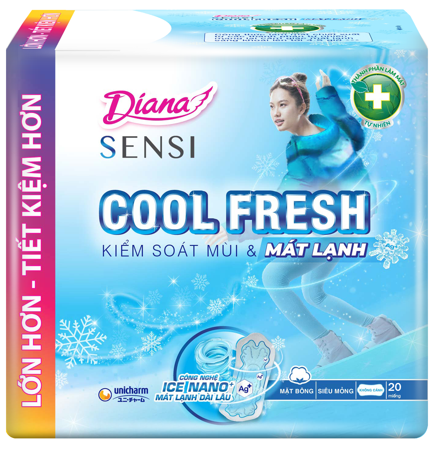 Diana SENSI Cool Fresh Mát Lạnh siêu mỏng không cánh
